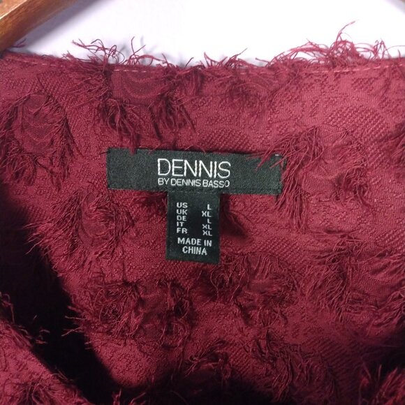 Dennis Basso Jacquard Topper Wine Red-Snap Closure Size Large Eyelash Design - Picture 9 of 12